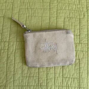 Stussy Canvas Coin Purse Wallet Cream Color